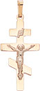 14KY FLAT CROSS W/ CRUCIFIX 28mm (1.15