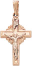 14KY CROSS W/CRUCIFIX HOLLOW 22mm
