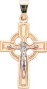 14KY CELTIC CROSS W/CRUCIFIX [D]