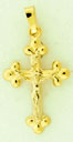 14KY HOLLOW CROSS W/CRUCIFIX 7/8