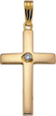 14KY SHINY CROSS W/ DIA. 1