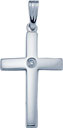 14KW SHINY CROSS W/ DIA. 1