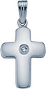 14KW SHINY CROSS W/ DIA. 3/4