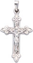 14KW FANCY CROSS W/CRUCIFIX 1 3/8