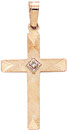 14KY FLOR CROSS W/DIAMOND