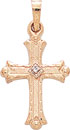 14KW HOLLOW CROSS W/ DIAMOND 22mm