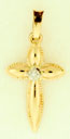 14KY HOLLOW CROSS W/DIA
