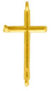 14KW SHINY SIDEWAYS CROSS 10x7mm