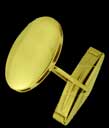 14KY SHINY OVAL CUFF LINK 17X11.25MM