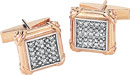 14KY FANCY SQ. CUFF LINK W/ 15 dia .02