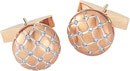 14KY DOMED FLORENTINE CUFF LINK W/ 12 DIA 15mm