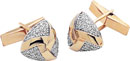 14KW TRI SHAPE CUFF LINK W/1.05ct TW DIA.