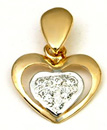 14KY HEART PENDANT W/ CZ HEART CTR
