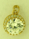 14KY HALO CZ PENDANT