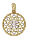 14K TT 13mm RD FIL PENDANT W/CZS