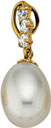 14KY PENDANT W/ PEARL AND CZ