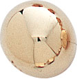 14KY SHINY HALF BALL EARRING 10mm