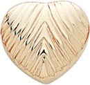 14KY CORR PUFFED HEART EARRING W/BACKS