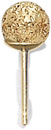 14KY RD 6mm BALL EARRING W/FLOR DESIGN