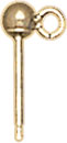 G.F. SHINY BALL EARRING W/RING 3mm