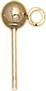 G.F. SHINY BALL EARRING W/RING 4mm