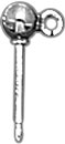 PT900 SHINY BALL EARRING W/RING 4mm