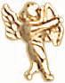 14KY LW STAMPED EARRING CUPID(ANGLE)