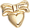 14KY LW STAMPED BOW EARRING W/ HEART