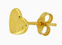 14KY FLAT HEART EARRING W/ BACK 6.8mm