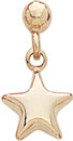 14KY BALL EARRING W/ HANGING STAR