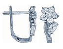 14KW HINGED EW W/CZ FLOWER