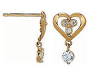 14KY CZ HRT EARRING W/CZ DROP