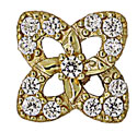 14KY 6mm FLOWER EAR W/CZS