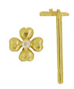 14KY HEART FLOWER STUD W/ CZ