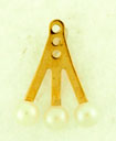 14KY EARRING JACKET W/3 PEARLS