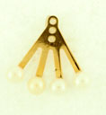 14KY EARRING JACKET W/4 PEARLS