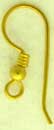 18KY EAR WIRE W/BEAD AND LOOP