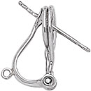 PLAT CLIP BACK EARRING FOR PEARL W/LOOP