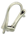 14KW SHINY FRENCH EARRING W/RING 12x8mm
