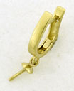14KY SHINY RUSSIAN BACK EARRING 11mm W\ CAP