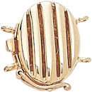 18KY FANCY OVAL CLASP 16x12mm 2 ROW