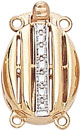 14KY FANCY OVAL CLASP 2  ROW  19 X 12.15 MM