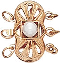 14KY FILIGREE PEARL CLASP 3 STR W/ PEARL