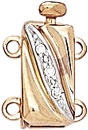 14KY BAYONET CLASP W/2 DIA 2 ROW