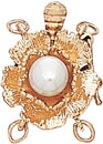 14KW FLOWER SHAPED CLASP W/PEARL 1 STR
