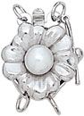 14KW FLOWER SHAPED CLASP W/PEARL 2 STR