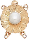 14KY RD FLOR CLASP W/PEARL 1 STR.