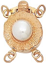 14KY FLOWER SHAPED CLASP W/PEARL CENTER