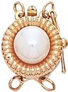 14KY RD STAMPED CLASP W/PEARL 1 ROW
