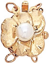 14KY CLASP W/PEARL 2 STRAND